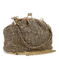 Zlatá mini kabelka Menbur s kryštálikmi